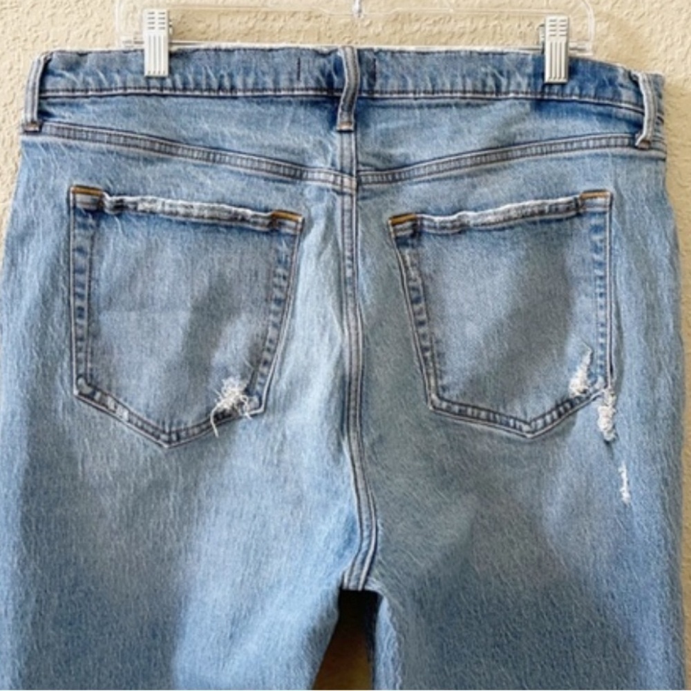 Abercrombie & Fitch Light Blue High-Rise Distressed Straight Jeans - Picture 10 of 13